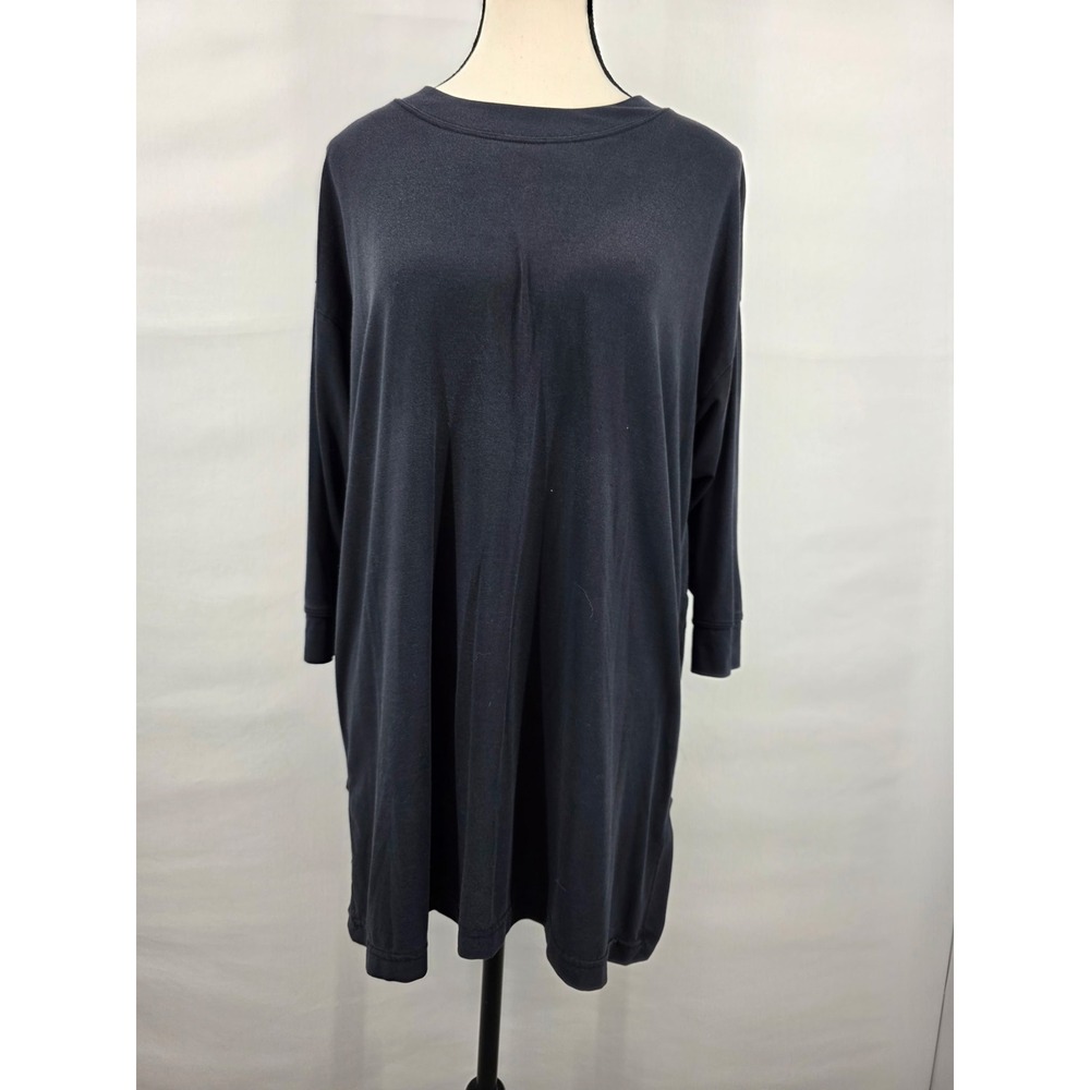 Athleta Purist Tee Dress Charcoal Gray Long Sleeve Relaxed Fit Crew Neck Small